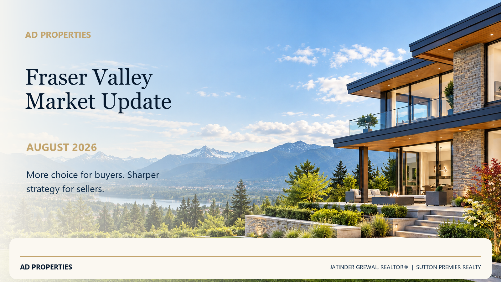Illustrative bright modern home accompanying the Fraser Valley market update